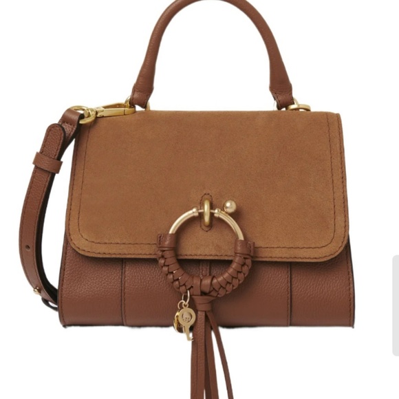NWT SEE BY CHLOE Joan Shoulder Bag Leather Suede Shoulder Crossbody Strap O-Ring - Picture 2 of 10